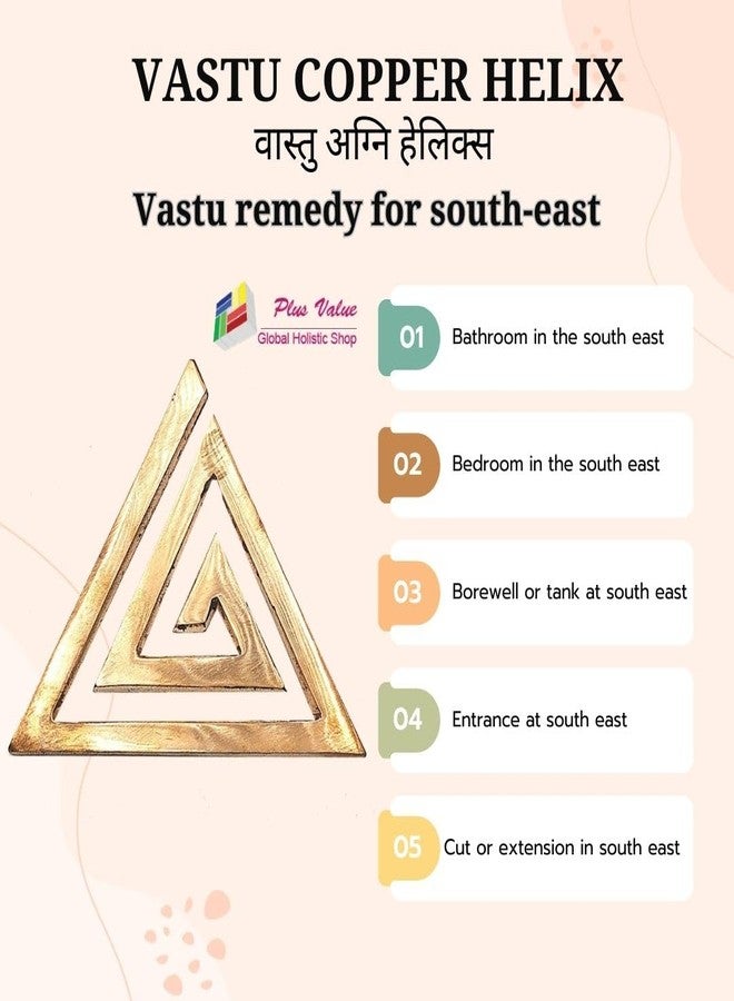 Plus Value Copper Helix for South East Vastu Remedy Wrong Location of Main Door Entrance, Bedroom, Toilet Dosh Defect Correction Nivaran Remedies Home, Office, Business, Plot, Factory (Set of 3) - Image 3
